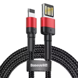 Kabel Lightning USB (dwustronny) Baseus Cafule 2,4A 1m (czarno-czerwony)