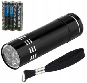 Latarka 9x Led Mini Aluminiowa Wododporna +baterie