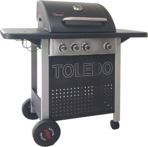 ACTIVA Toledo 400 grill gazowy na kółkach, kolor czarny, 4 palniki
