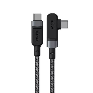 Acefast kątowy kabel USB Typ C - USB Typ C 2m, 100W (20V/5A) szary