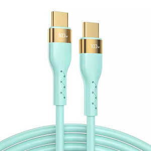 Joyroom Liquid Silicone kabel USB Typ C - USB Typ C 100W 2m zielony