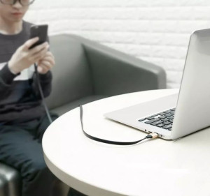 Baseus Nimble płaski kabel przewód USB / USB-C z uchwytem 2A 0,23M czarny
