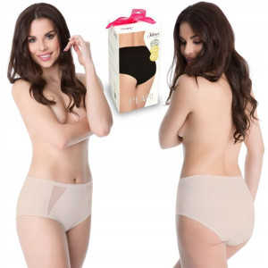 JULIMEX wysokie figi PEARL bezszwowe BEŻOWY 3XL