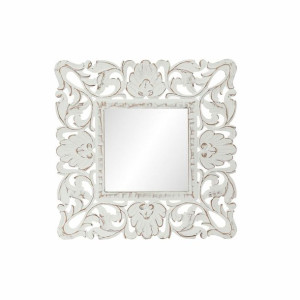 Lustro ścienne DKD Home Decor Biały Drewno MDF Wytrawianie (60 x 2 x 60 cm)
