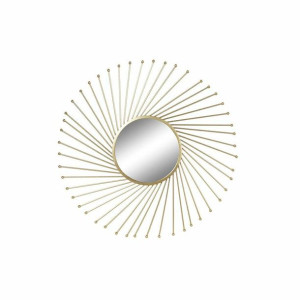 Lustro ścienne DKD Home Decor Lustro Złoty Metal (84 x 2,5 x 84 cm)