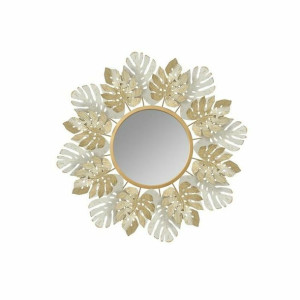 Lustro ścienne DKD Home Decor Metal Liść roślin (78,7 x 5,7 x 78,7 cm)