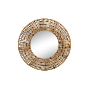 Lustro ścienne DKD Home Decor Brązowy Rattan (60 x 6 x 60 cm)