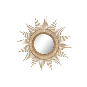 Lustro ścienne DKD Home Decor Szkło Brązowy gwiazda Bambus (76 x 3 x 76 cm)