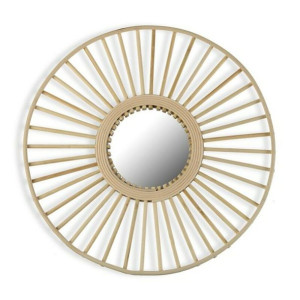 Lustro ścienne Versa Rattan Bambus (2 x 50 x 50 cm)