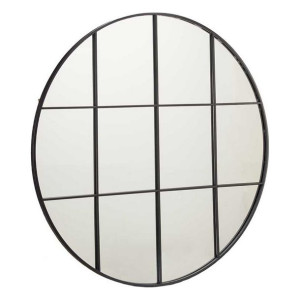 Lustro ścienne Okrągły Czarny Metal (100 x 2,5 x 100 cm)