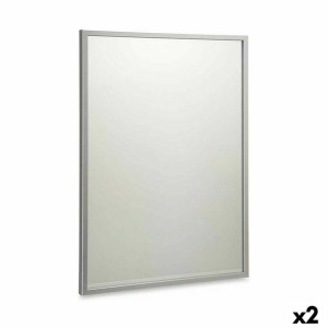 Lustro ścienne 50 x 70 cm Srebrzysty Drewno MDF (2 Sztuk)