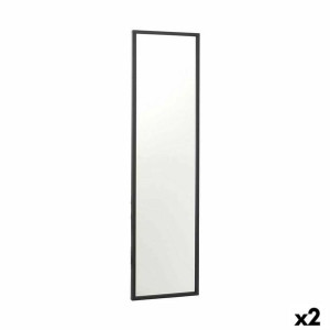 Lustro ścienne 30 x 120 cm Czarny Drewno MDF (2 Sztuk)