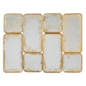 Lustro ścienne 72,5 x 4 x 54,5 cm Złoty Metal