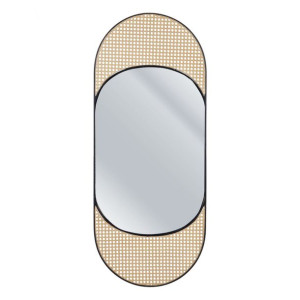 Lustro ścienne 41 x 1,5 x 99 cm Naturalny Czarny Metal