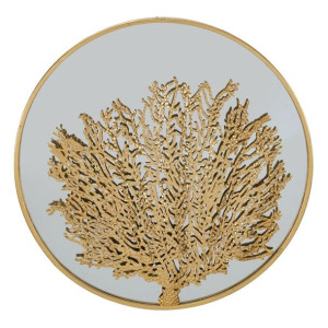 Dekoracja ścienna 70 x 3,5 x 70 cm Szkło Złoty Metal