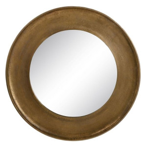 Lustro ścienne 87 x 87 cm Okrągły Złoty Aluminium
