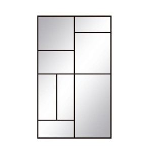 Lustro ścienne 60 x 1,5 x 100 cm Szkło Czarny Metal