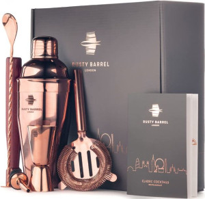 Shaker Rusty Barrel zestaw barmański miedziany