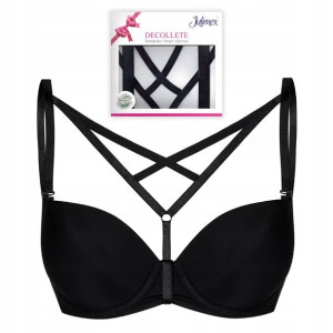 JULIMEX Decollete Cross Plus size Ramiączka Czarny