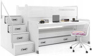 Łóżko piętrowe MAX 1 200x80 dla dzieci z BIURKIEM
