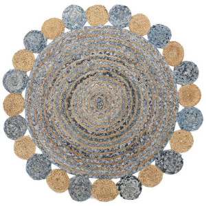 Dywan DKD Home Decor Niebieski Wielokolorowy Indianin (200 x 200 x 1 cm)