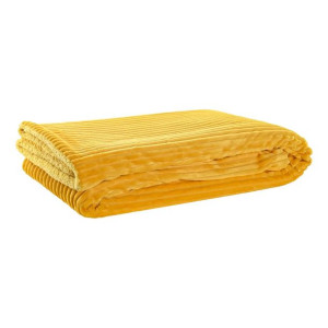 Koc DKD Home Decor 130 x 170 x 2 cm Żółty Musztarda Skandynawski