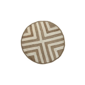 Dywan DKD Home Decor Scandi Biały Jasnobrązowy Juta (120 x 120 x 1 cm)
