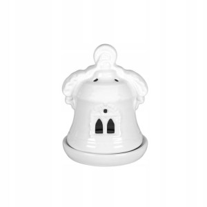 Ozdoba świąteczna ceramiczna lampion Domek Biały