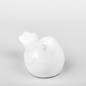 Figurka z porcelany biały ptaszek Biały