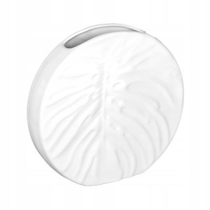 Duży ceramiczny wazon dekoracyjny Liść Biały