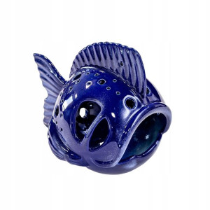 Lampion figurka ceramiczna ryba Niebieski