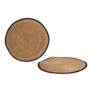Dywan Brązowy Czarny Naturalne Włókno (Ø 80 cm)