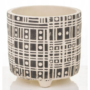 Doniczka dekoracyjna ceramiczna etno kwadraty 12cm