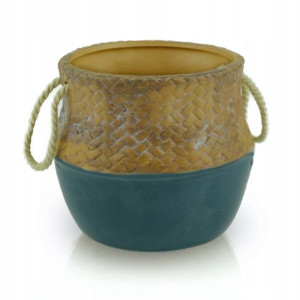 Stylowa doniczka dekoracyjna koszyk boho 13 cm