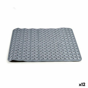 Mata do kąpieli Pleciony Szary PVC (0,03 x 50 x 50 cm) (12 Sztuk)