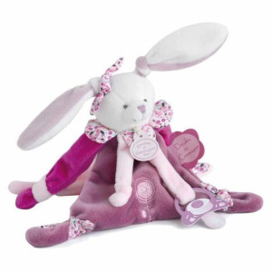 Kocyk - przytulanka Doudou et Compagnie Cherry The Rabbit Klips do smoczka