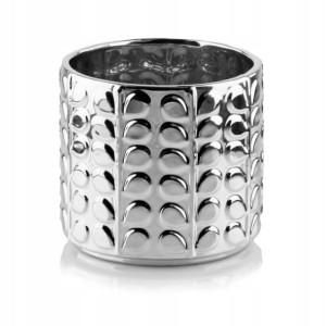 Srebrna doniczka ceramiczna w stylu glamour 13 cm