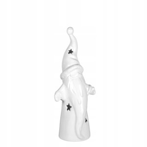 Ceramiczny wysoki lampion Świety Mikołaj