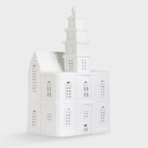Świecznik ceramiczny biały kościół
