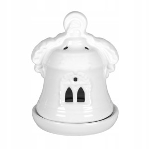 Ceramiczny lampion świąteczny domek Biały