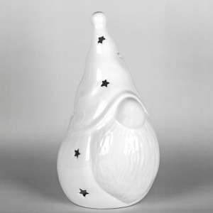 Ceramiczny wysoki lampion świąteczny leśny skrzat