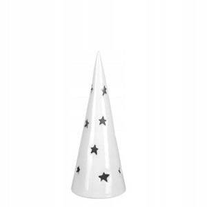 Świąteczny lampion ceramiczny choinka w gwiazdki