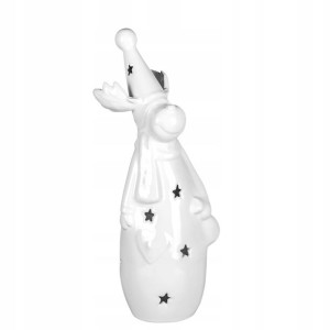 Ceramiczny wysoki lampion świąteczny renifer