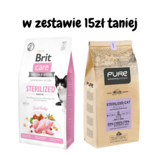 BRIT Care Cat  Grain-Free Sterilised Sensitive 2kg + PURE Sterilized Cat Ad