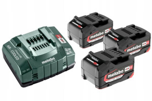 Metabo 3x Akumulator 18v 5,2ah + Ładowarka Asc 145