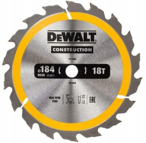 Dewalt Tarcza tnąca do drewna 184x16mm 18T DT1938
