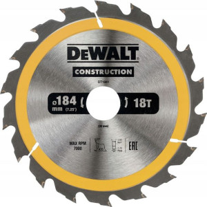 Dewalt Tarcza tnąca do drewna 184x30mm 18T DT1941