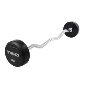 Sztanga łamana gumowana Rubber Curl Bar 40 kg TKO