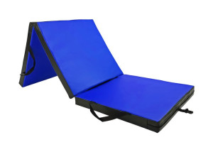 Materac gimnastyczny składany UNDERFIT 180 x 60 x 6 cm miękki niebieski