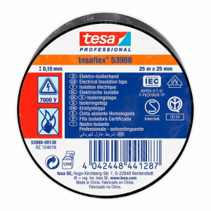 Taśma izolacyjna TESA Czarny PVC (25 mm x 25 m)